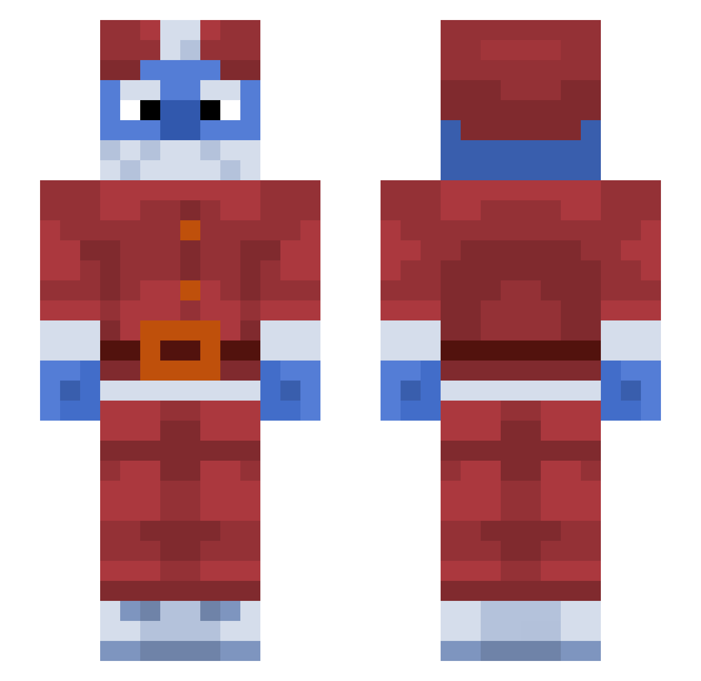 Roosvk Minecraft skin, front and back view