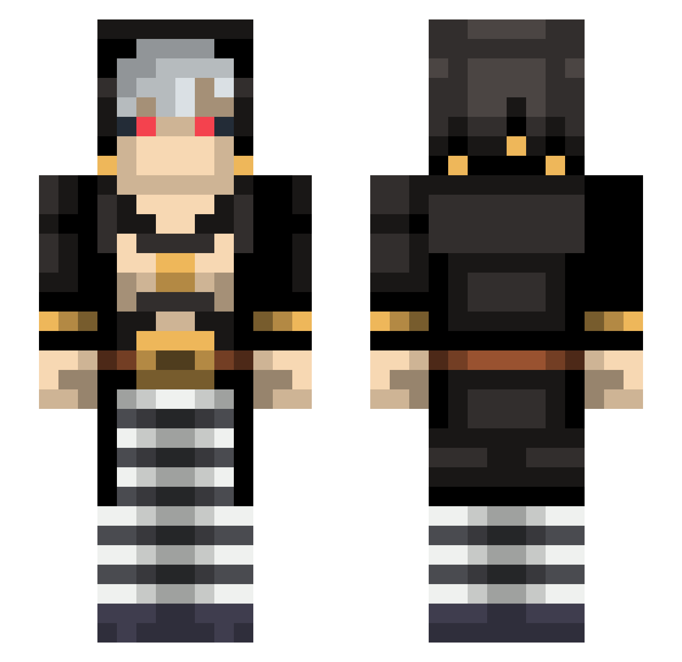Prossy Minecraft skin, front and back view