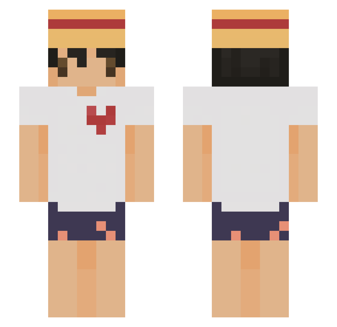stiffniff Minecraft skin, front and back view