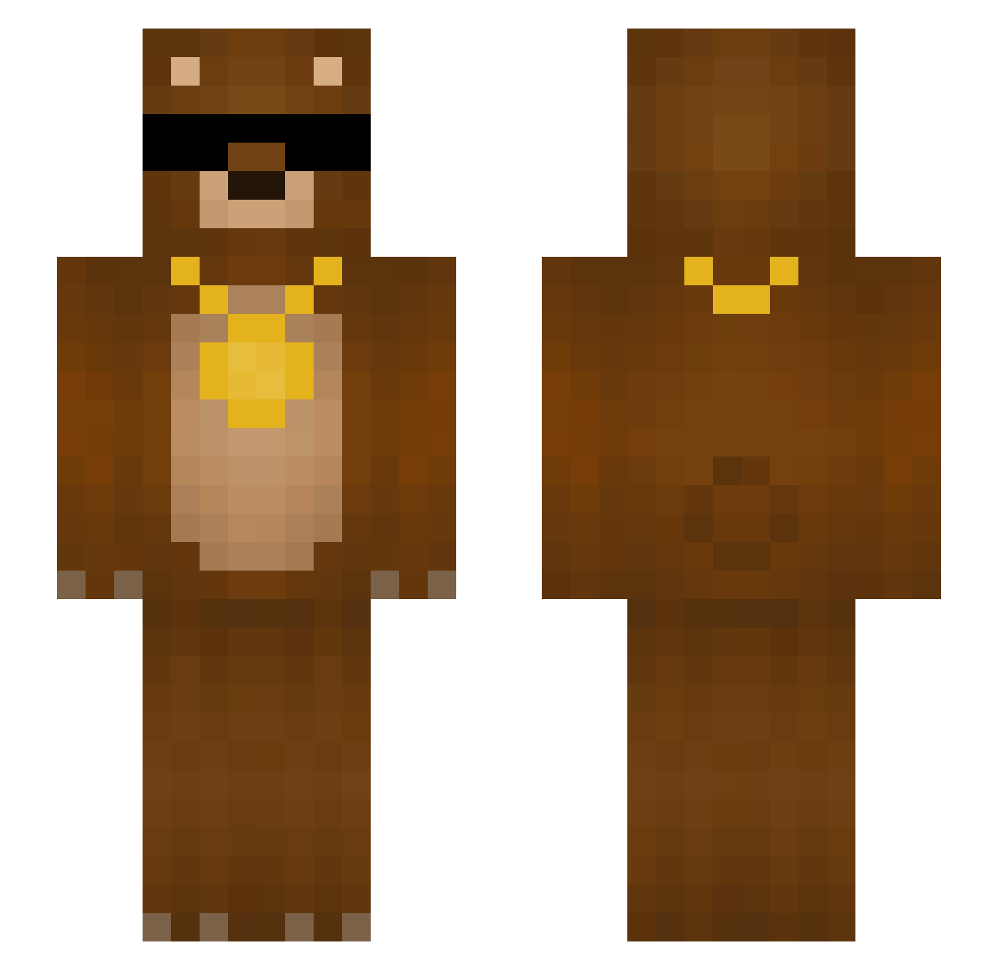 Profesores Minecraft skin, front and back view