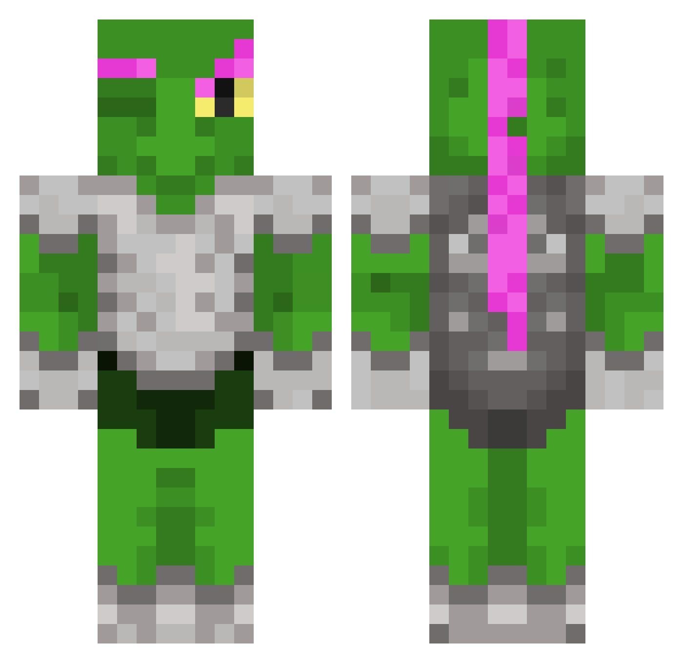 Bonkus3 Minecraft skin, front and back view