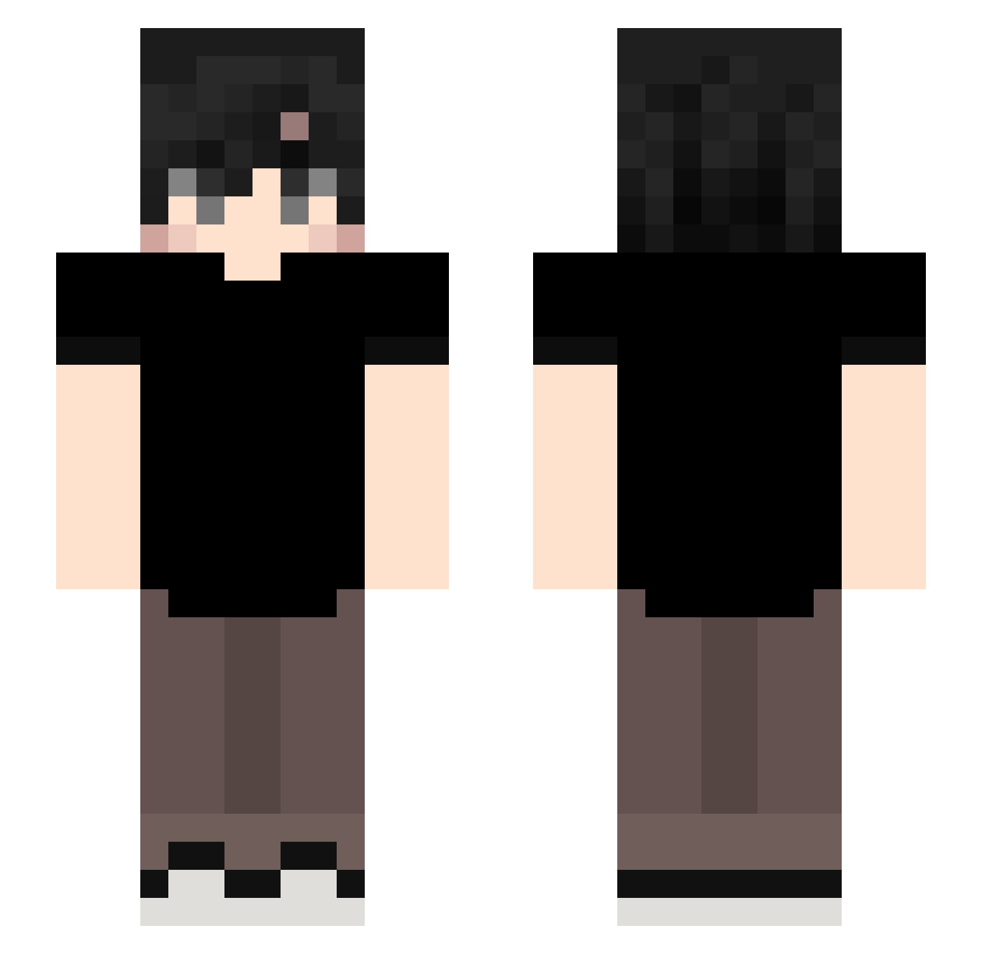 shiftdd Minecraft skin, front and back view