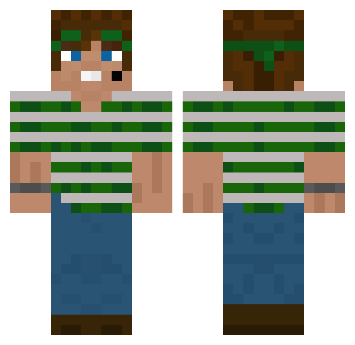 Borzhnik Minecraft skin, front and back view