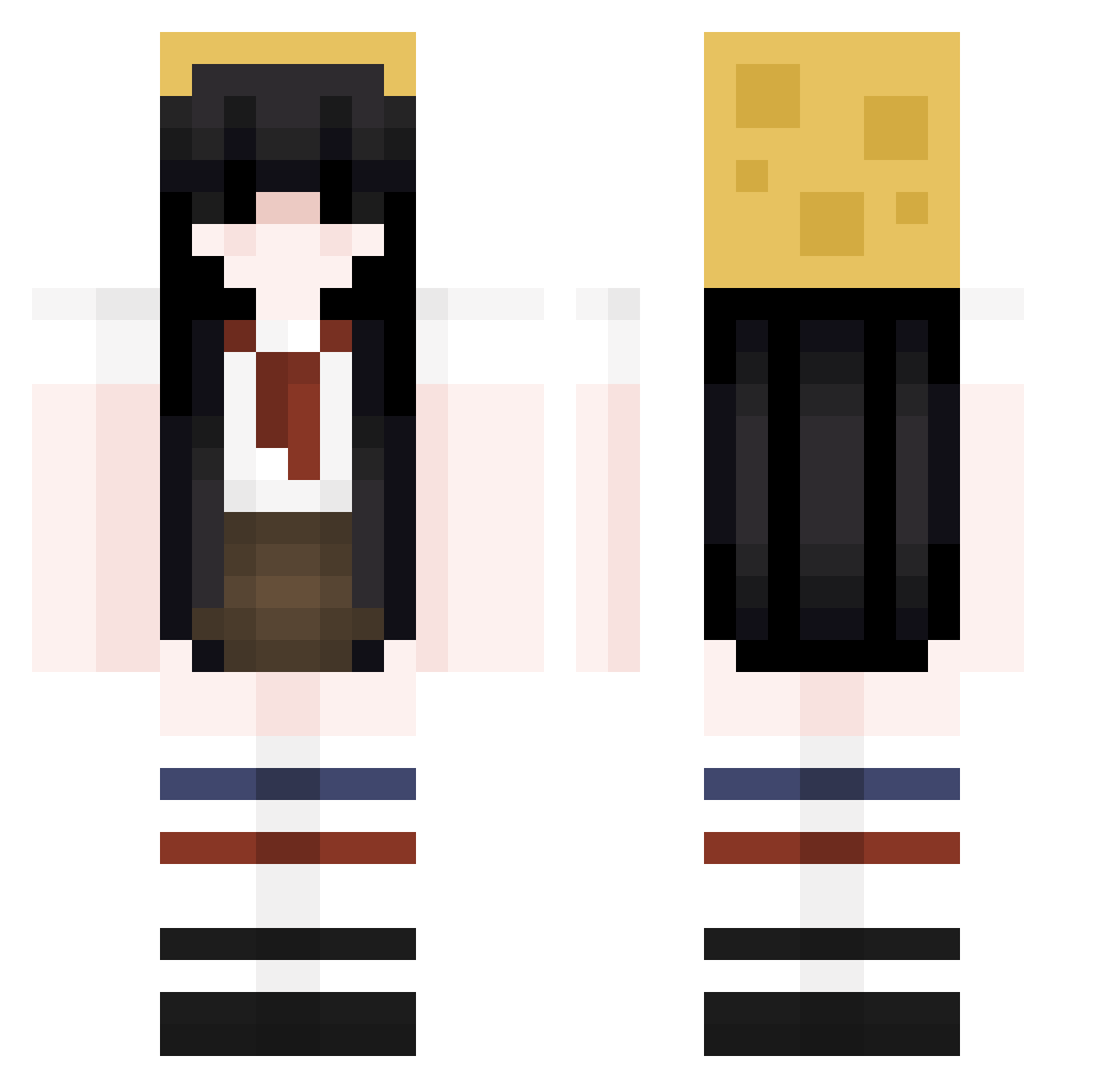 Ribni Minecraft skin, front and back view