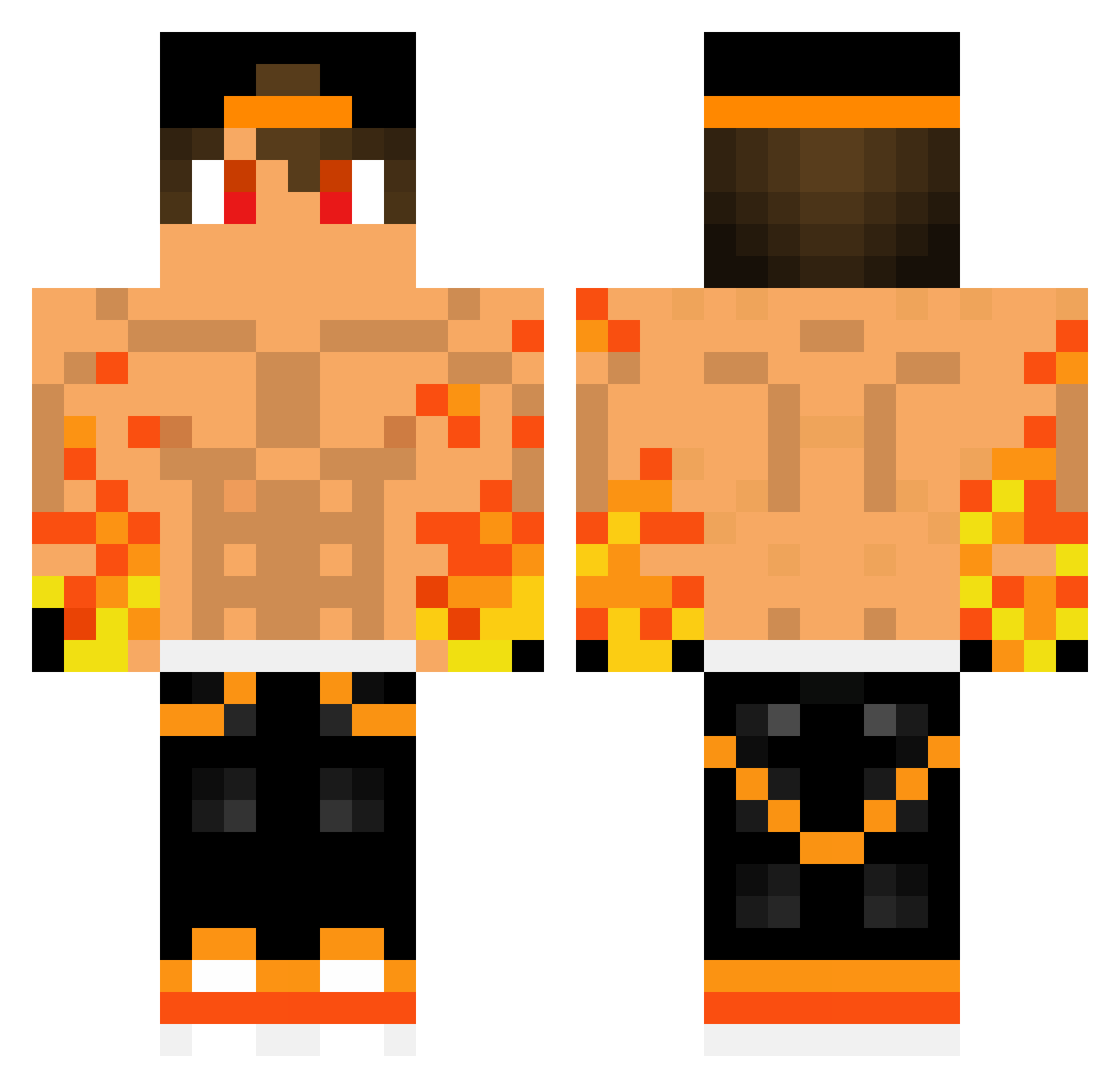 Rueda Minecraft skin, front and back view