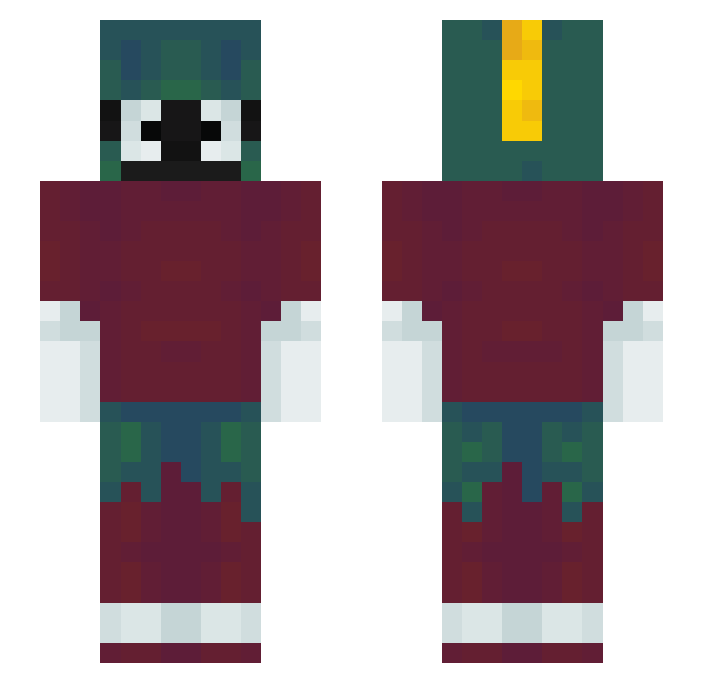 Smizzyyy Minecraft skin, front and back view