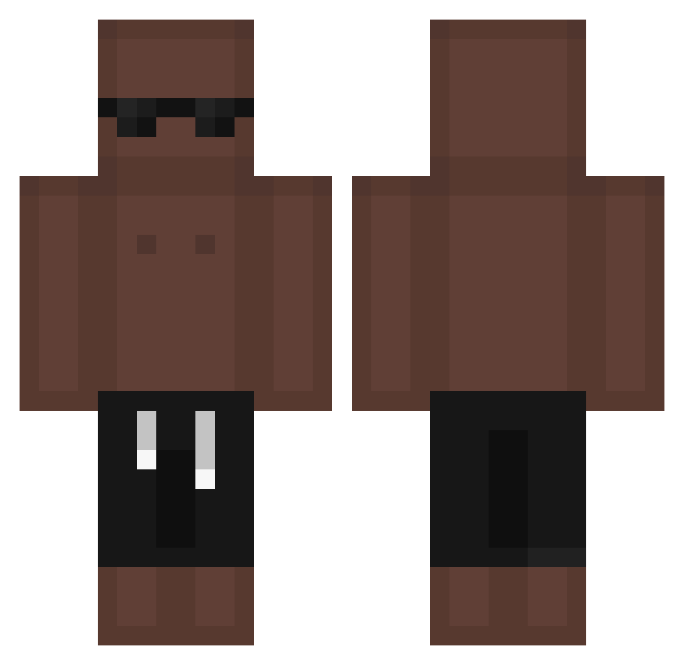 MelvinoYT Minecraft skin, front and back view
