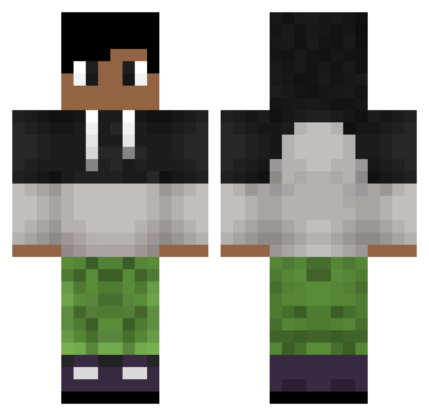 Rooster_Caboose Minecraft skin, front and back view