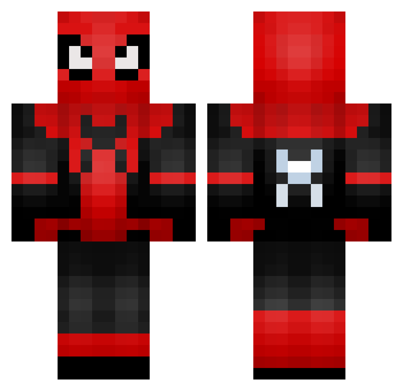 SaucySealion Minecraft skin, front and back view