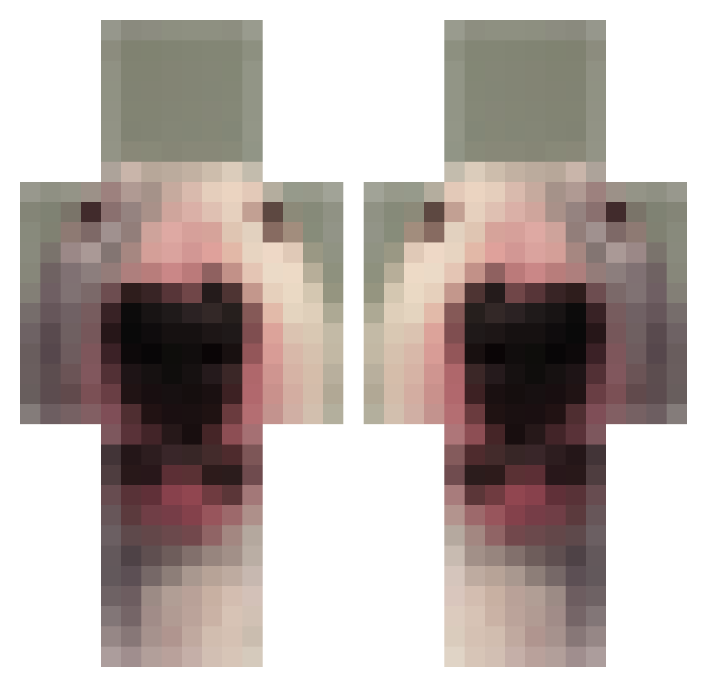 Delanomana Minecraft skin, front and back view