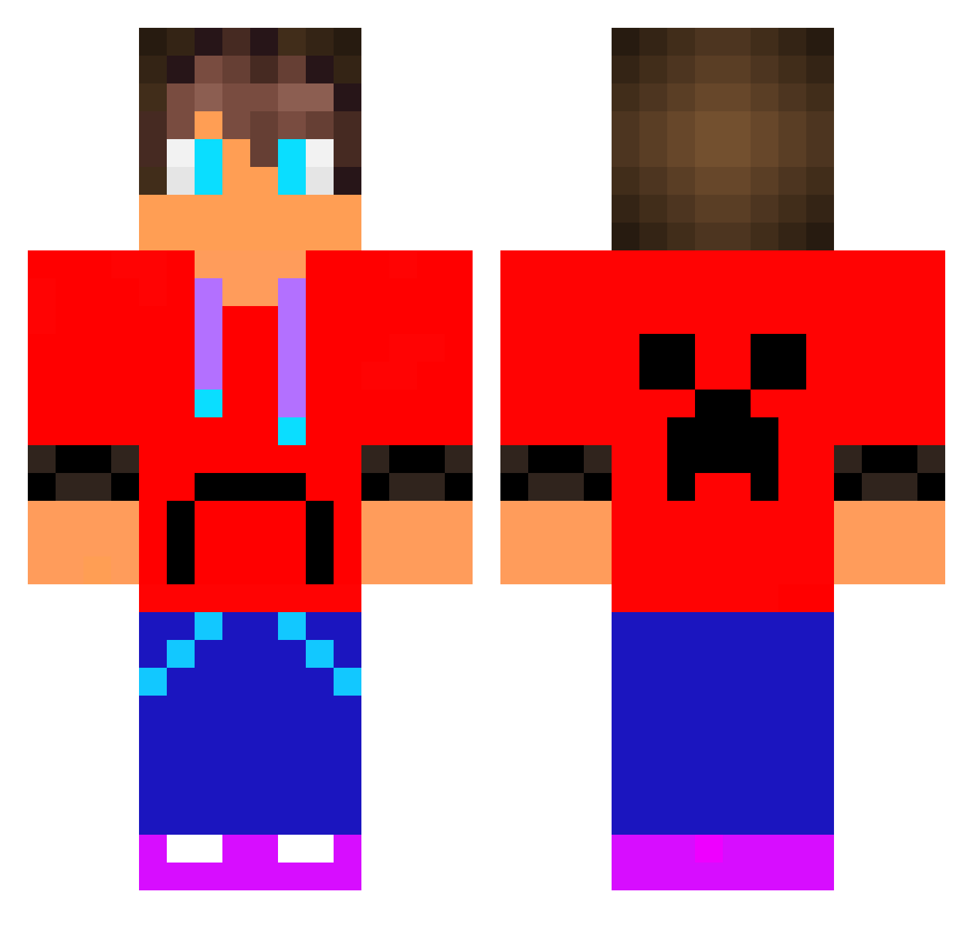 WTF_Daniel Minecraft skin, front and back view