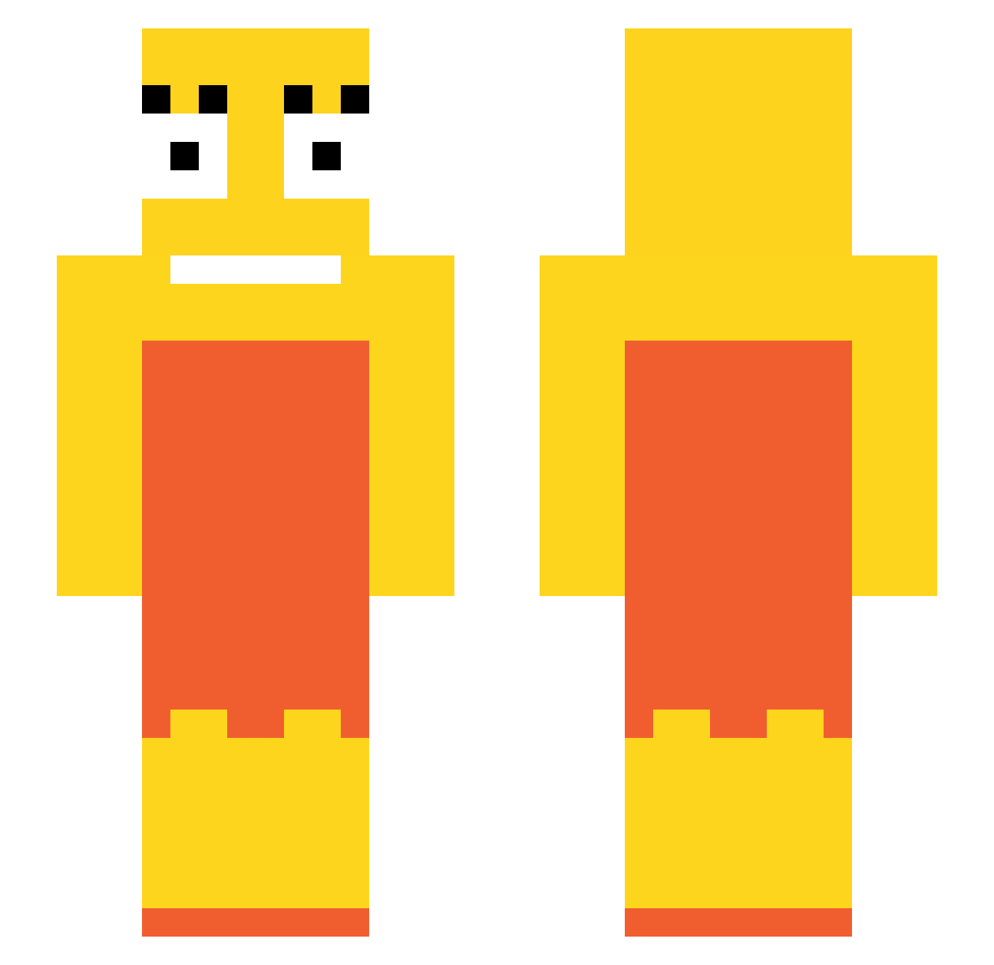 Zung2 Minecraft skin, front and back view