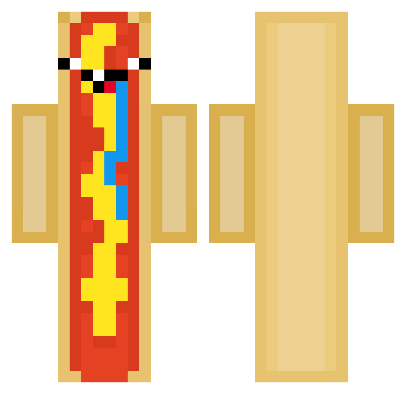 FusionalIsPog Minecraft skin, front and back view