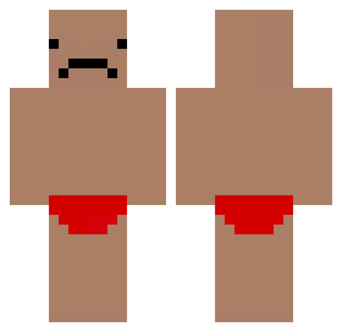 Lxjes Minecraft skin, front and back view