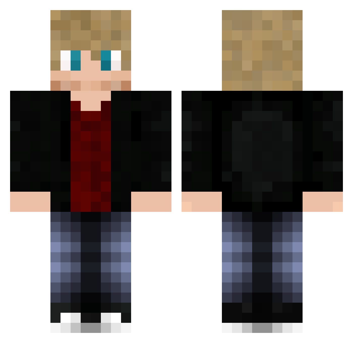 Wleaxsss Minecraft skin, front and back view