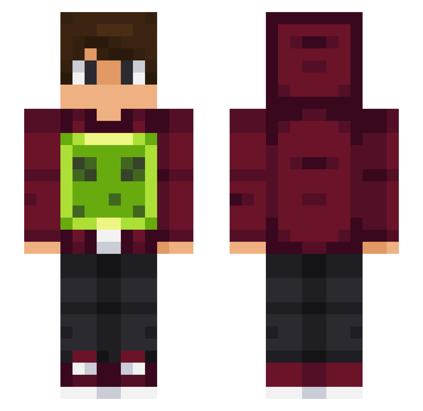 Slimejs_1 Minecraft skin, front and back view