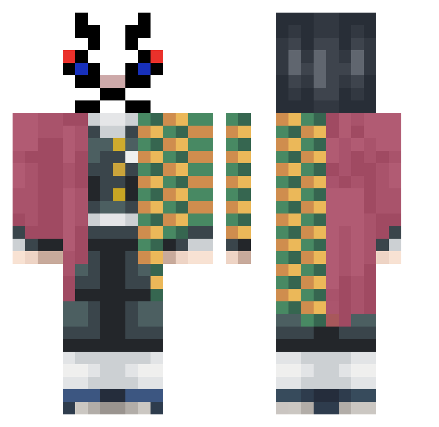 AKSpirit310 Minecraft skin, front and back view