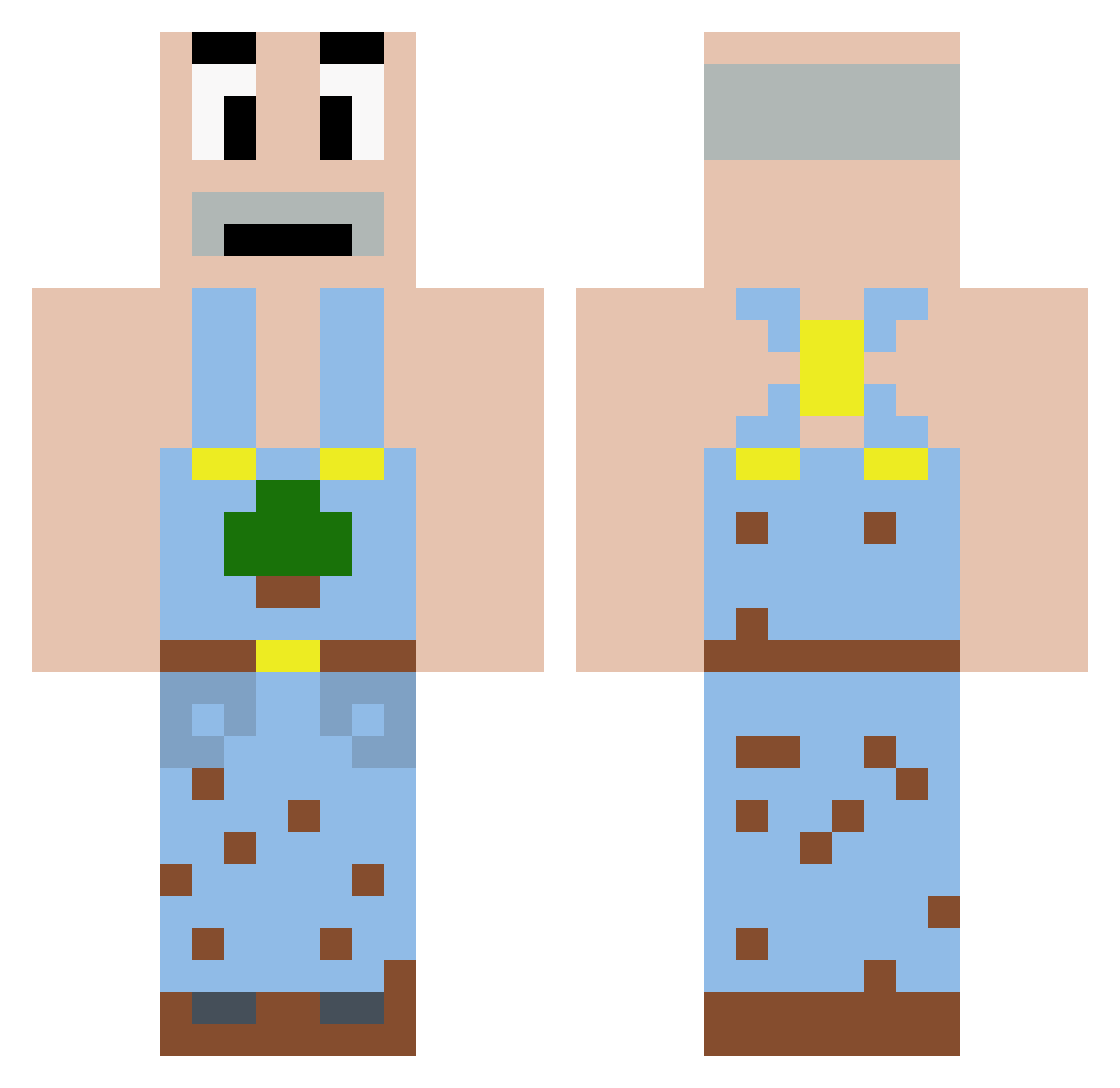 trekschep Minecraft skin, front and back view