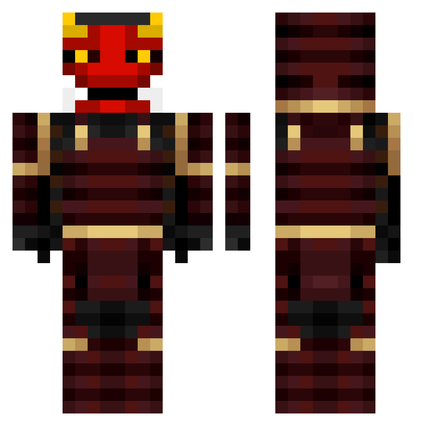 Revenantc Minecraft skin, front and back view
