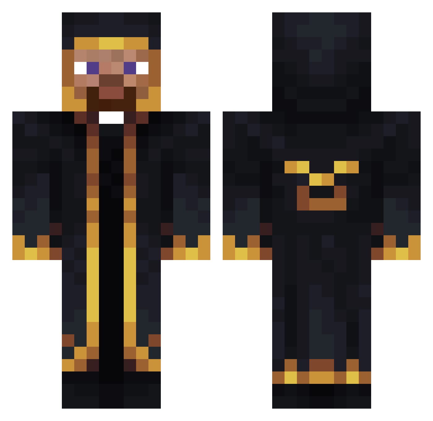Milom22 Minecraft skin, front and back view
