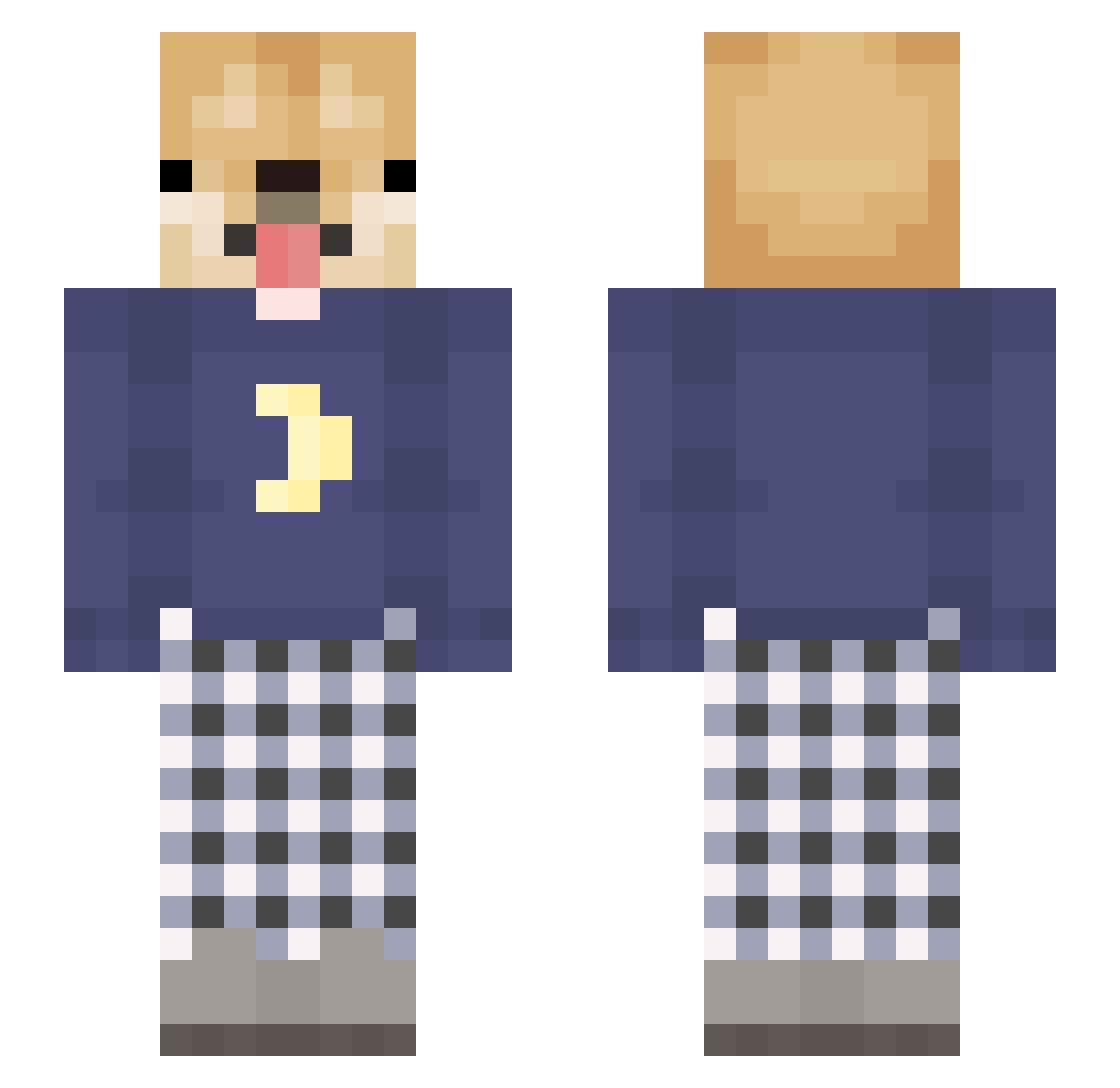 YOSIEKUYO Minecraft skin, front and back view