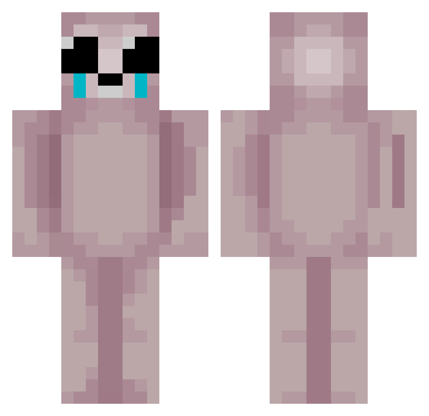 TheMechKnight01 Minecraft skin, front and back view