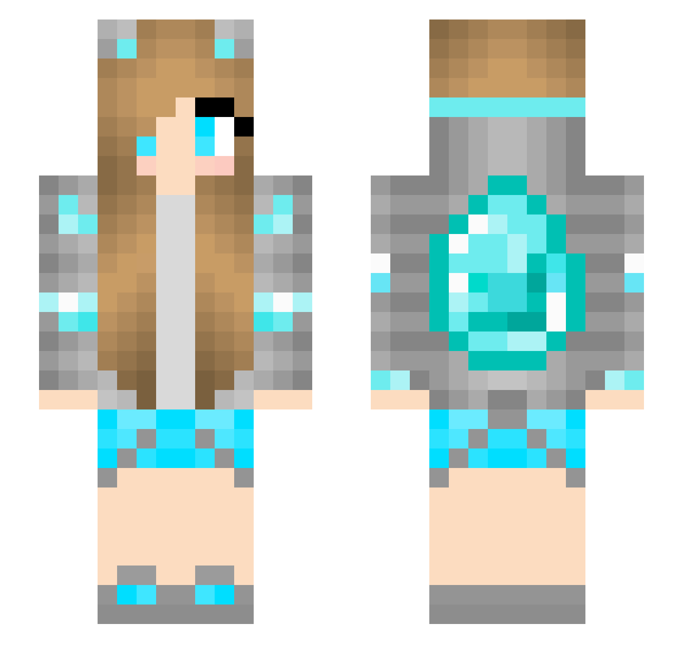 PresidentYuZe Minecraft skin, front and back view