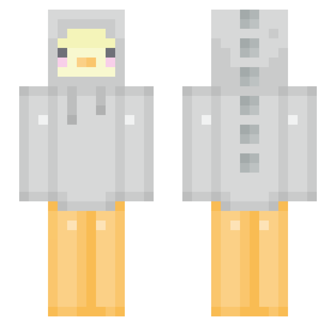 TheWufWuf Minecraft skin, front and back view
