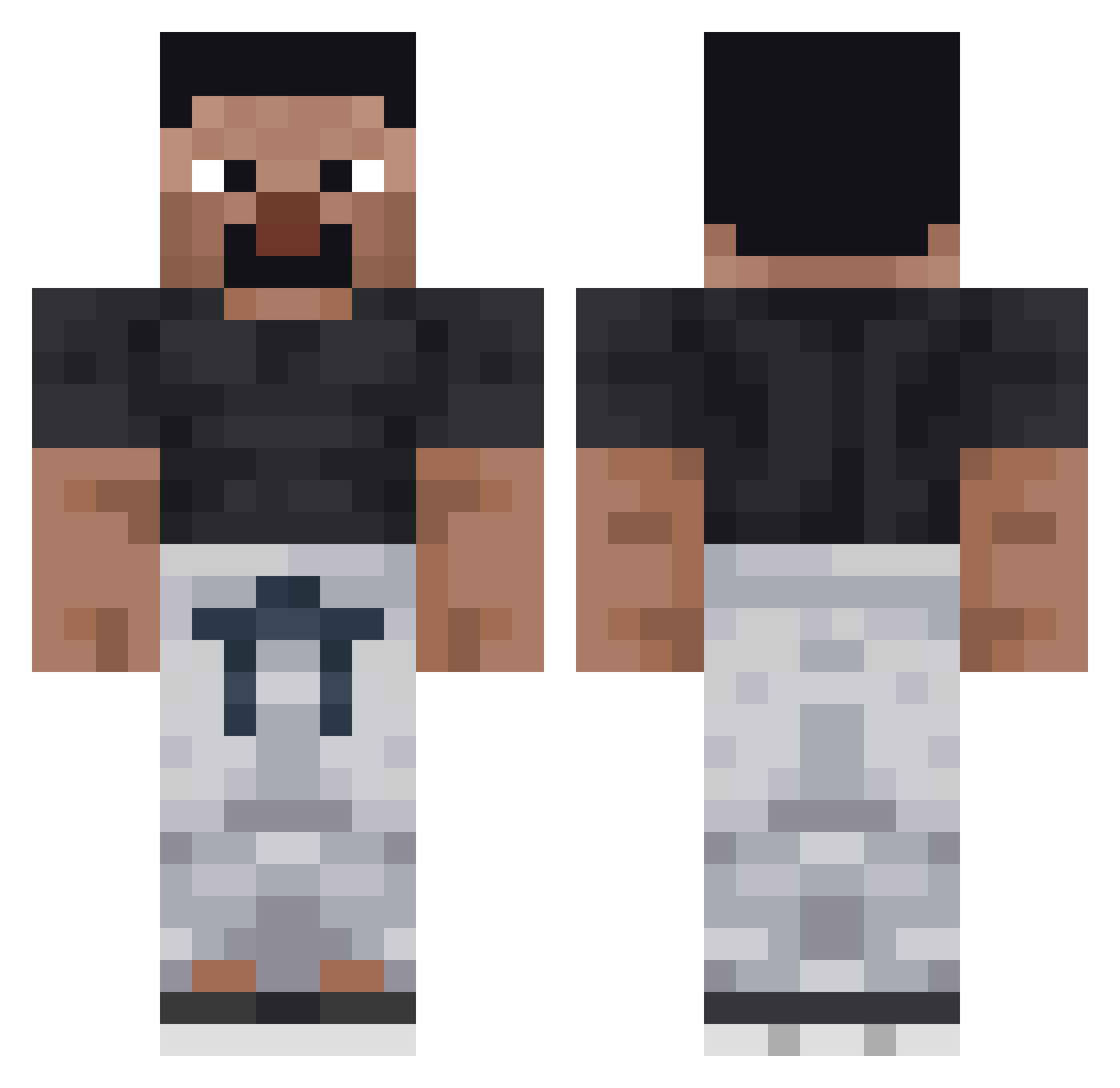SKI0invictus Minecraft skin, front and back view
