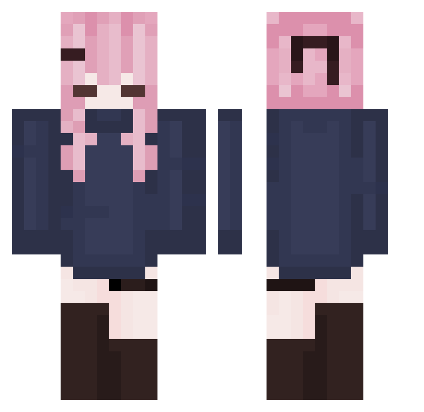 Gwennovere Minecraft skin, front and back view