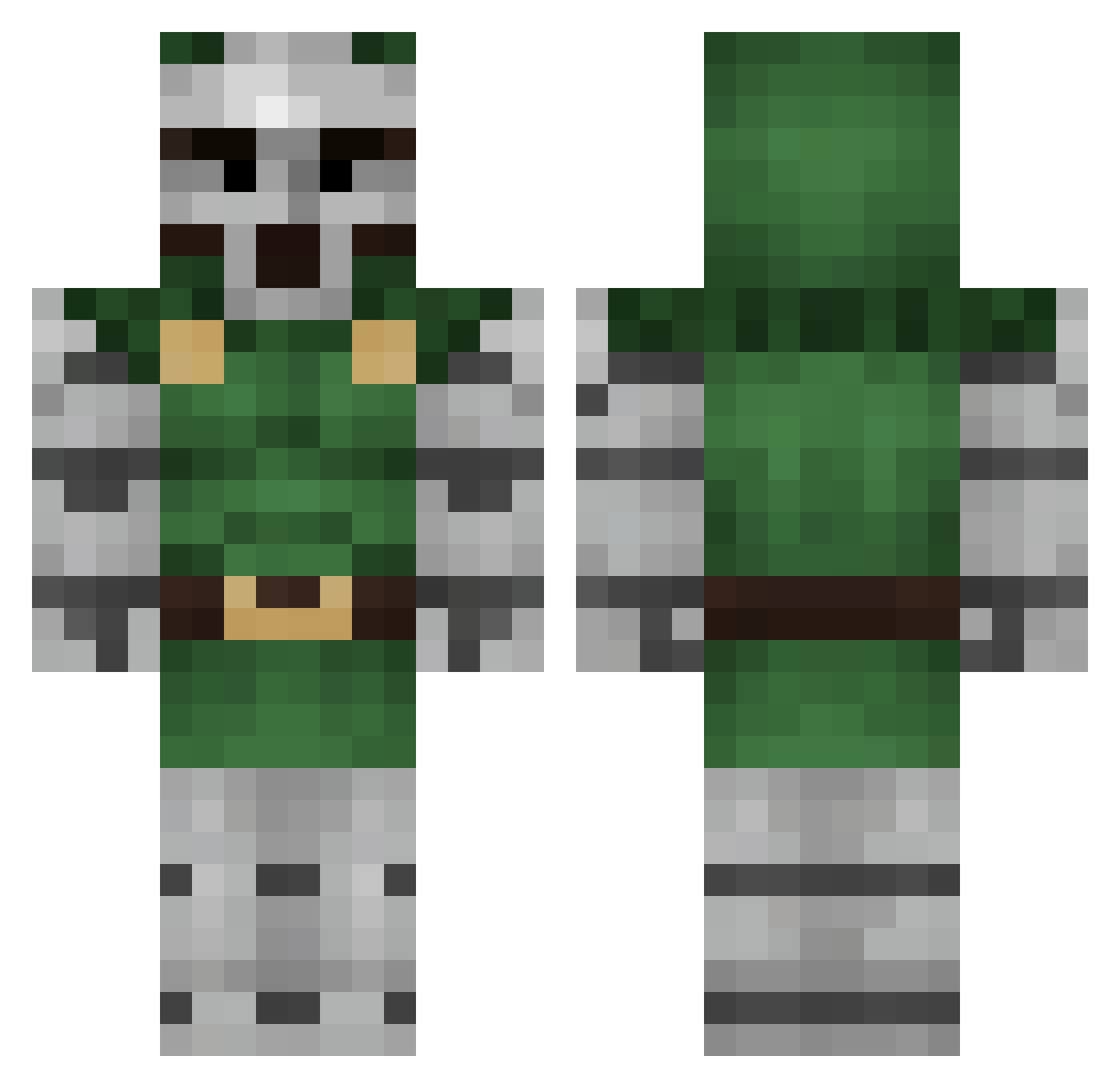 DuckyDoomsday Minecraft skin, front and back view