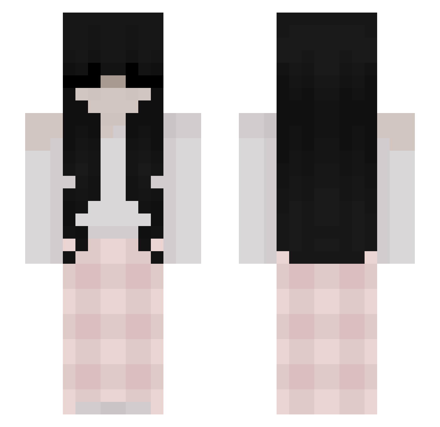 RxvengeXx Minecraft skin, front and back view