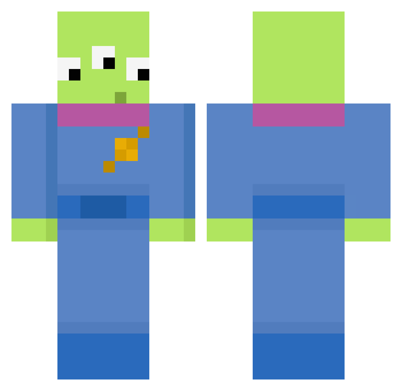The_Dislocate Minecraft skin, front and back view
