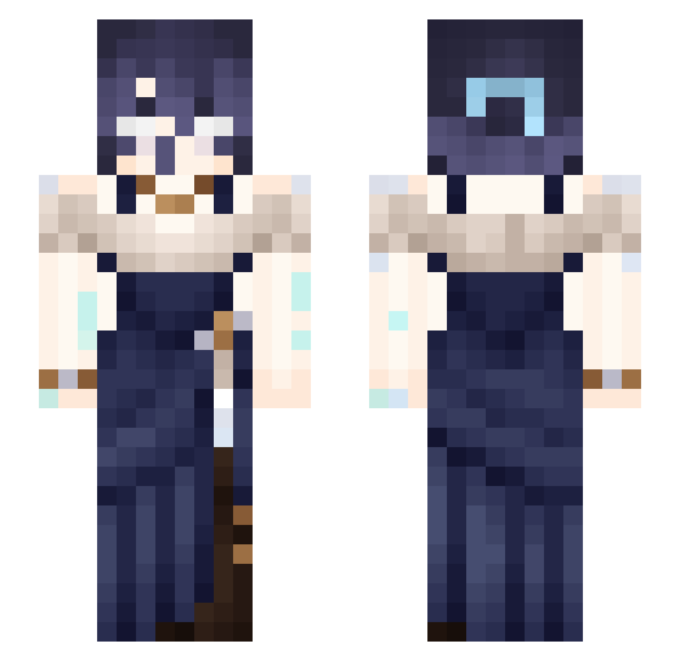 Luna_Eclipse123 Minecraft skin, front and back view