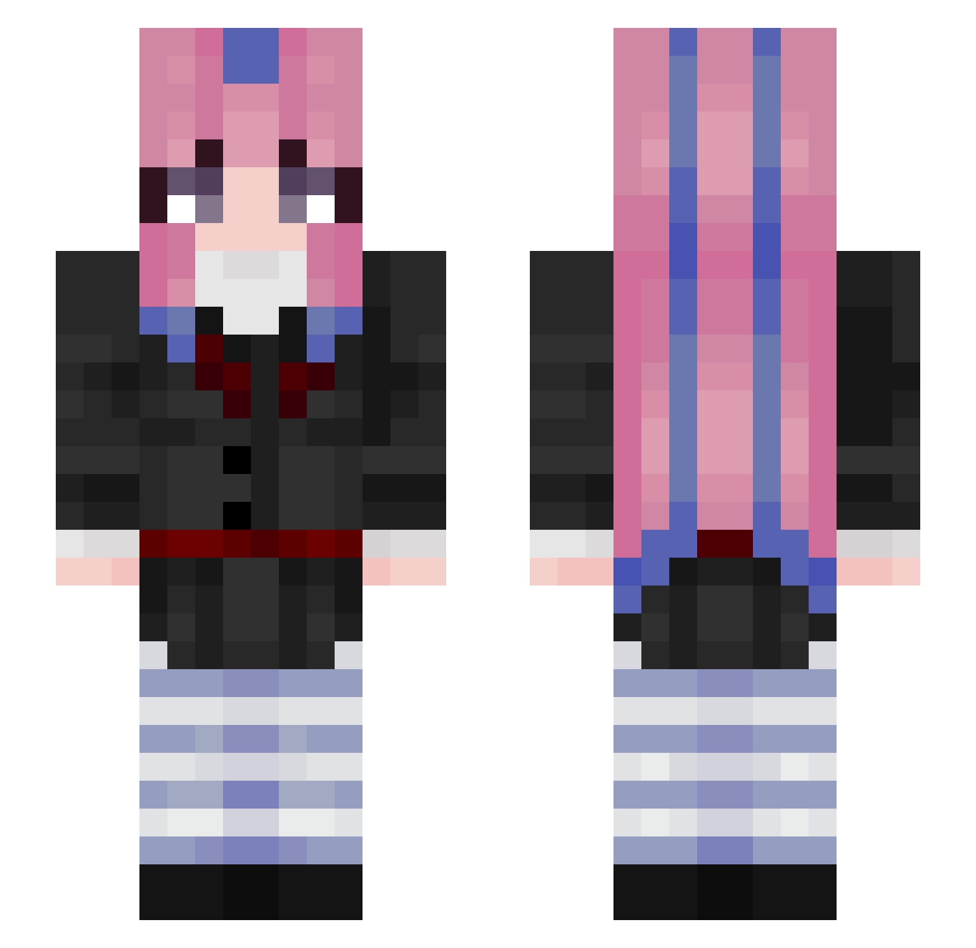 Remm_Rem Minecraft skin, front and back view