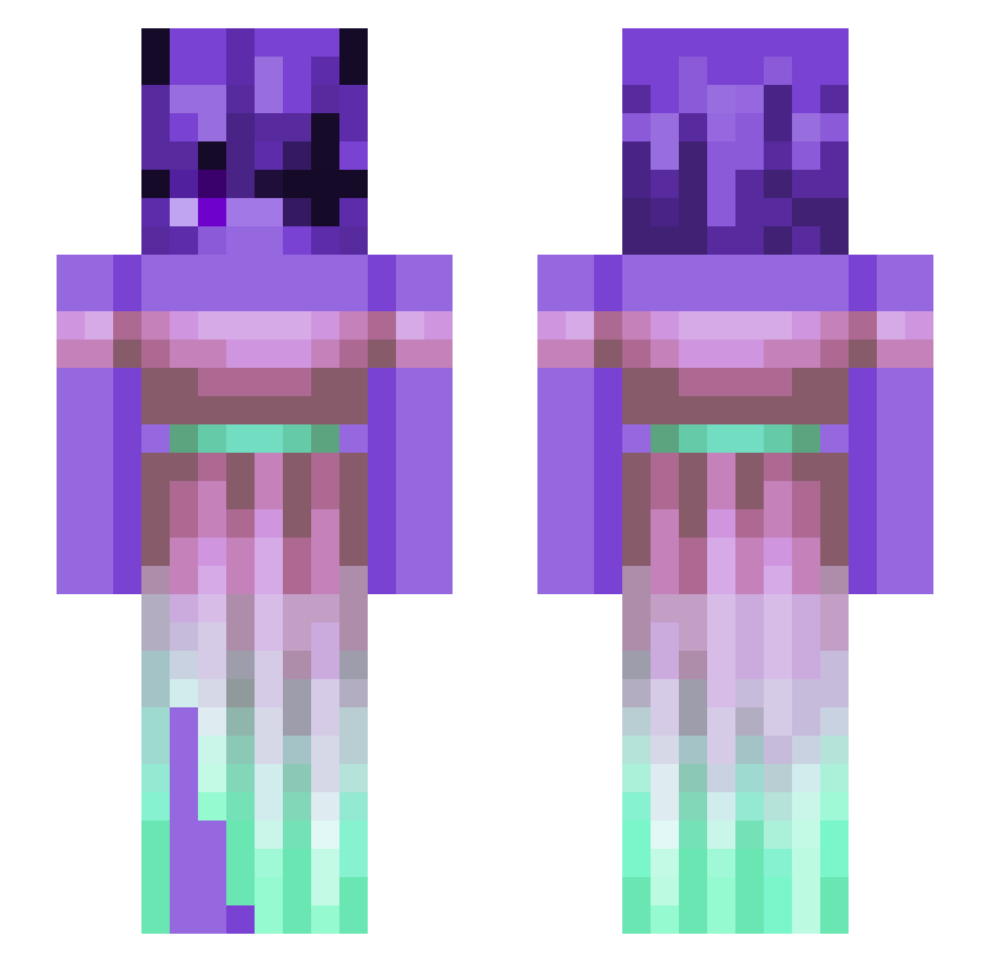 Viridyn Minecraft skin, front and back view