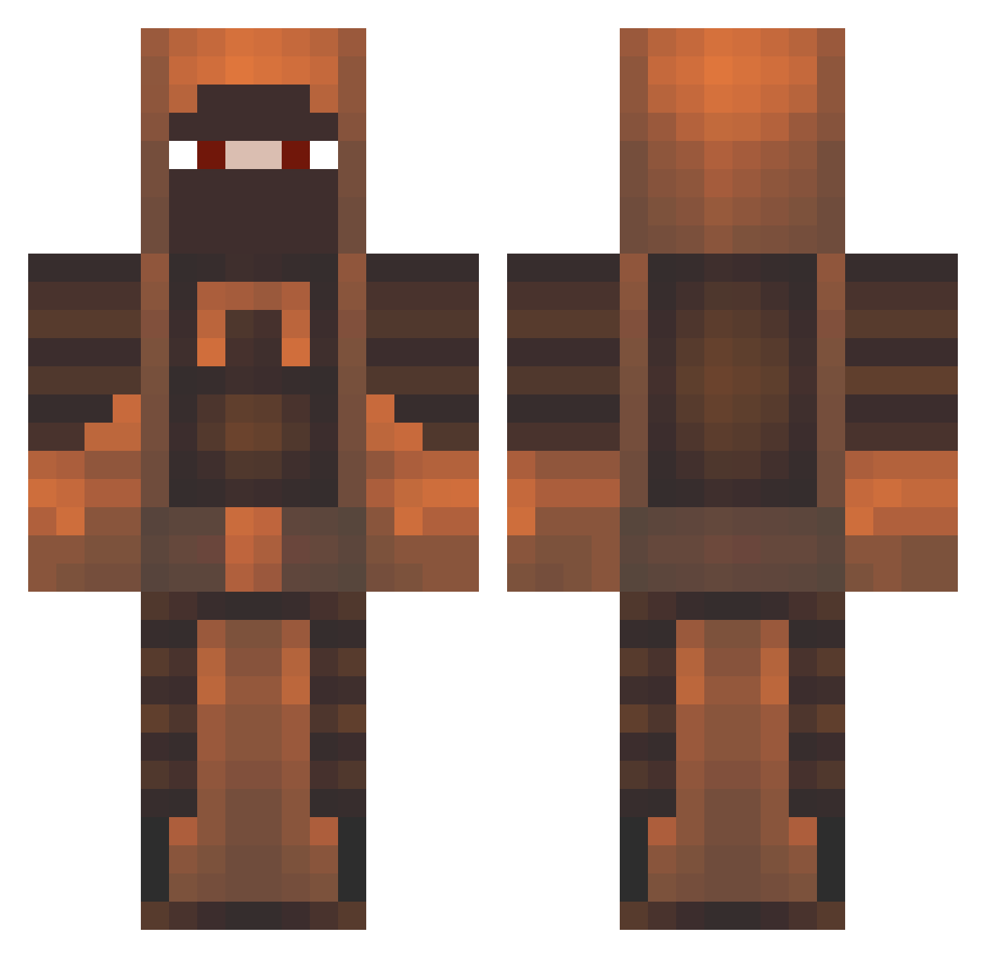 Wetdew Minecraft skin, front and back view