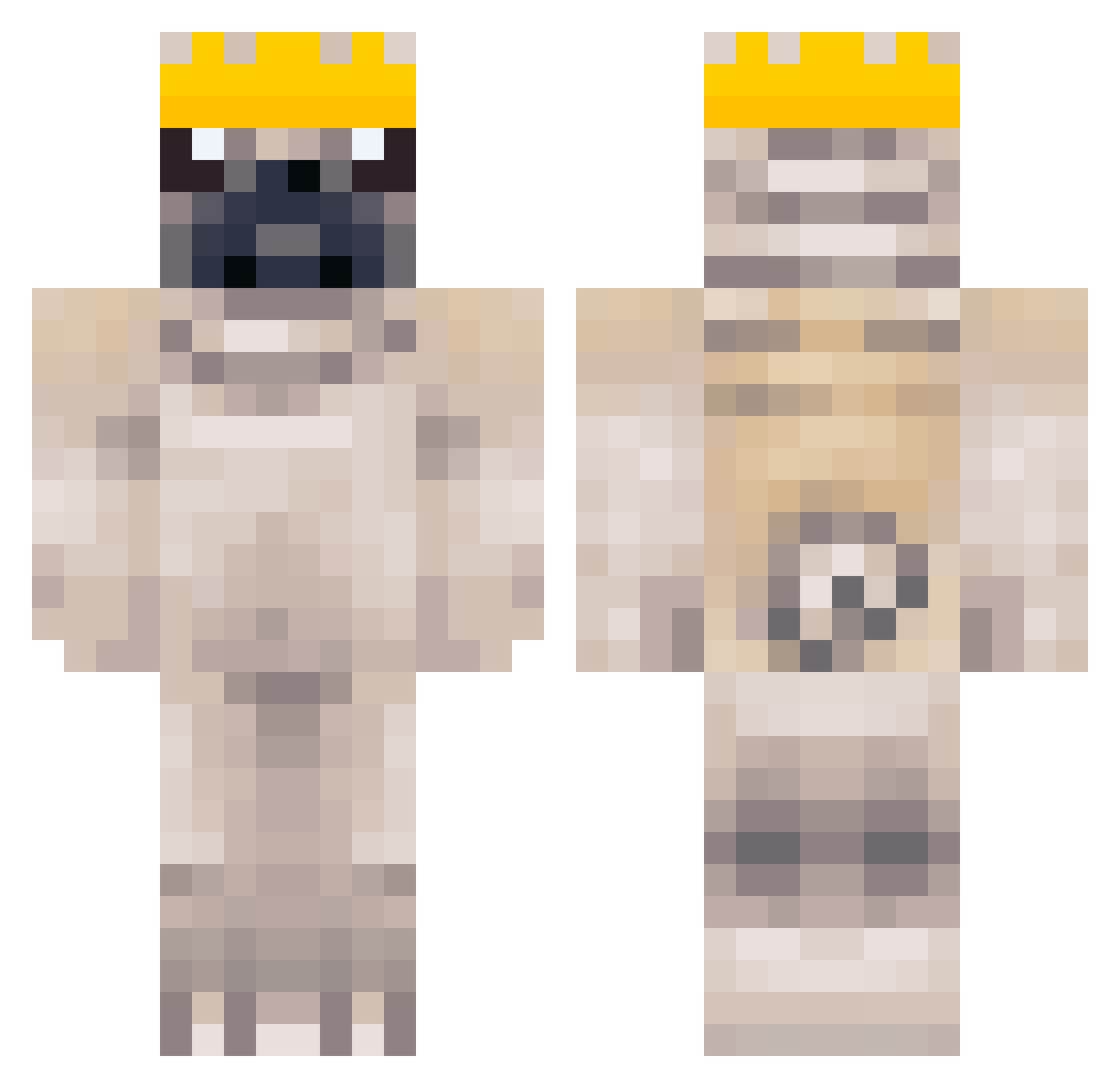 alekssih Minecraft skin, front and back view