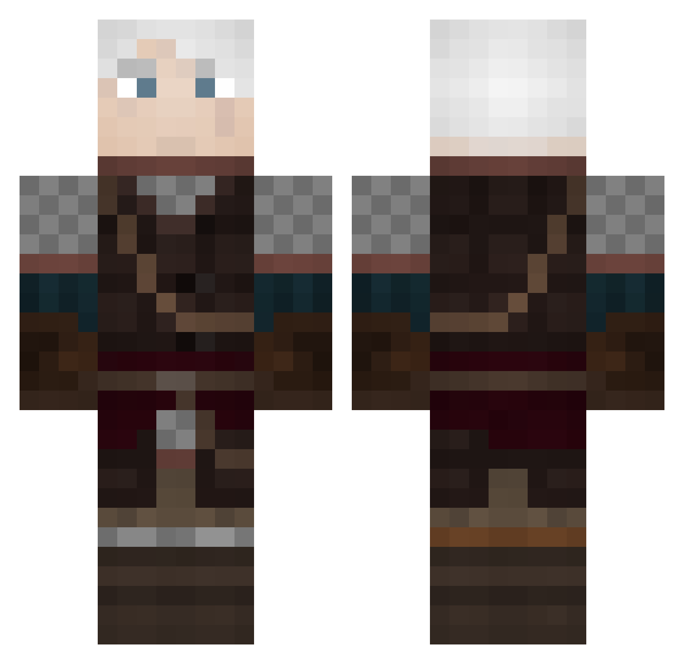 Laudatory Minecraft skin, front and back view