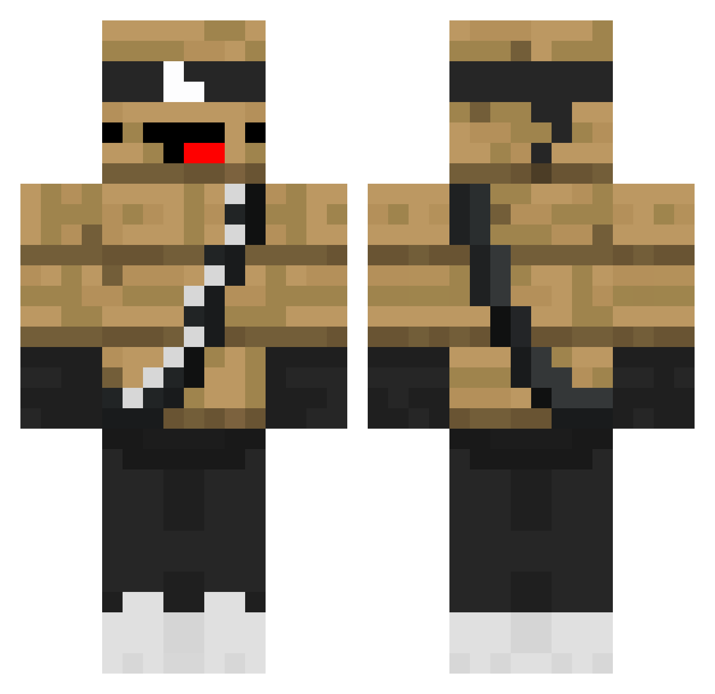 HugoReef Minecraft skin, front and back view