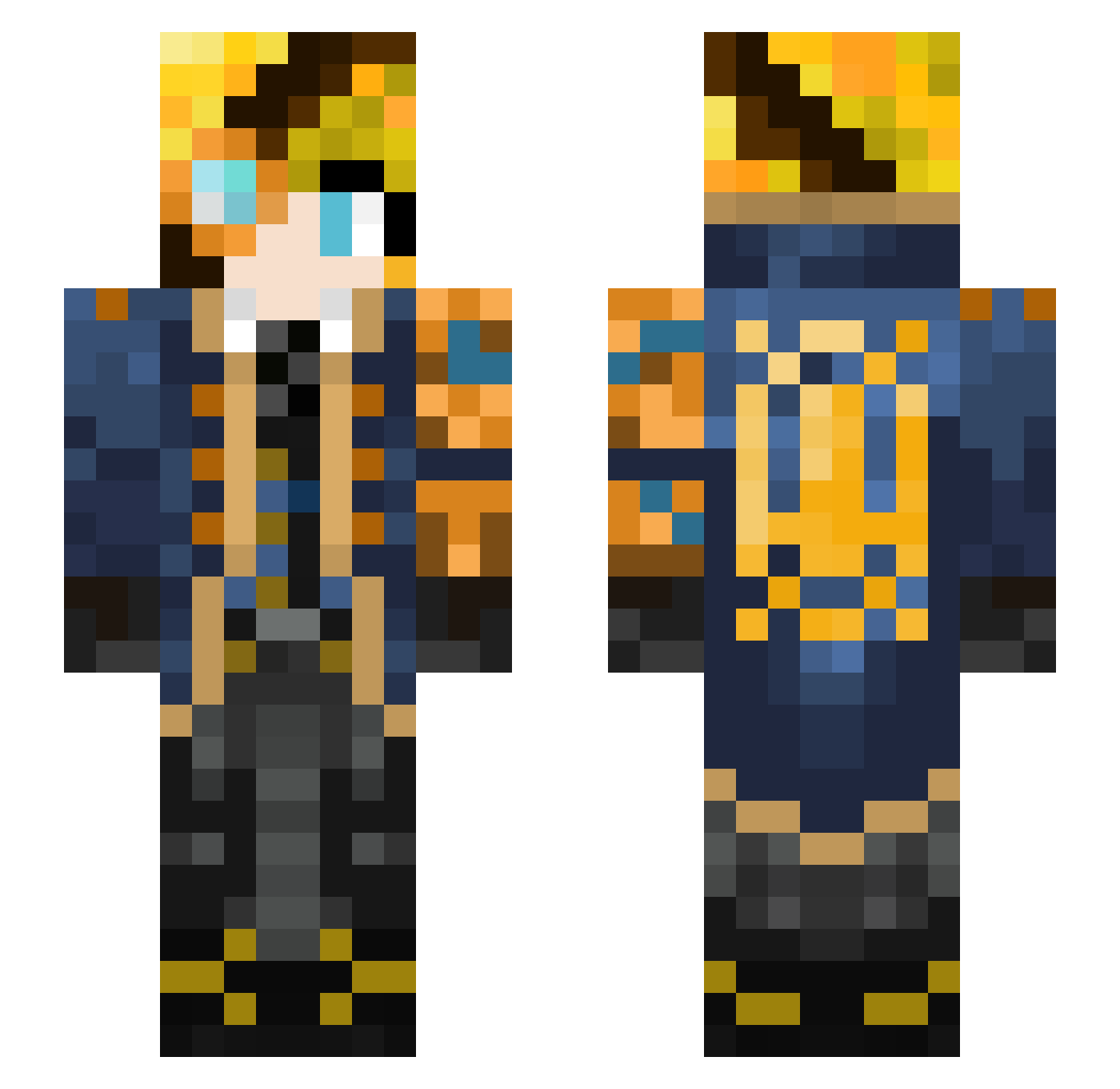 Toki_TimeTinker Minecraft skin, front and back view
