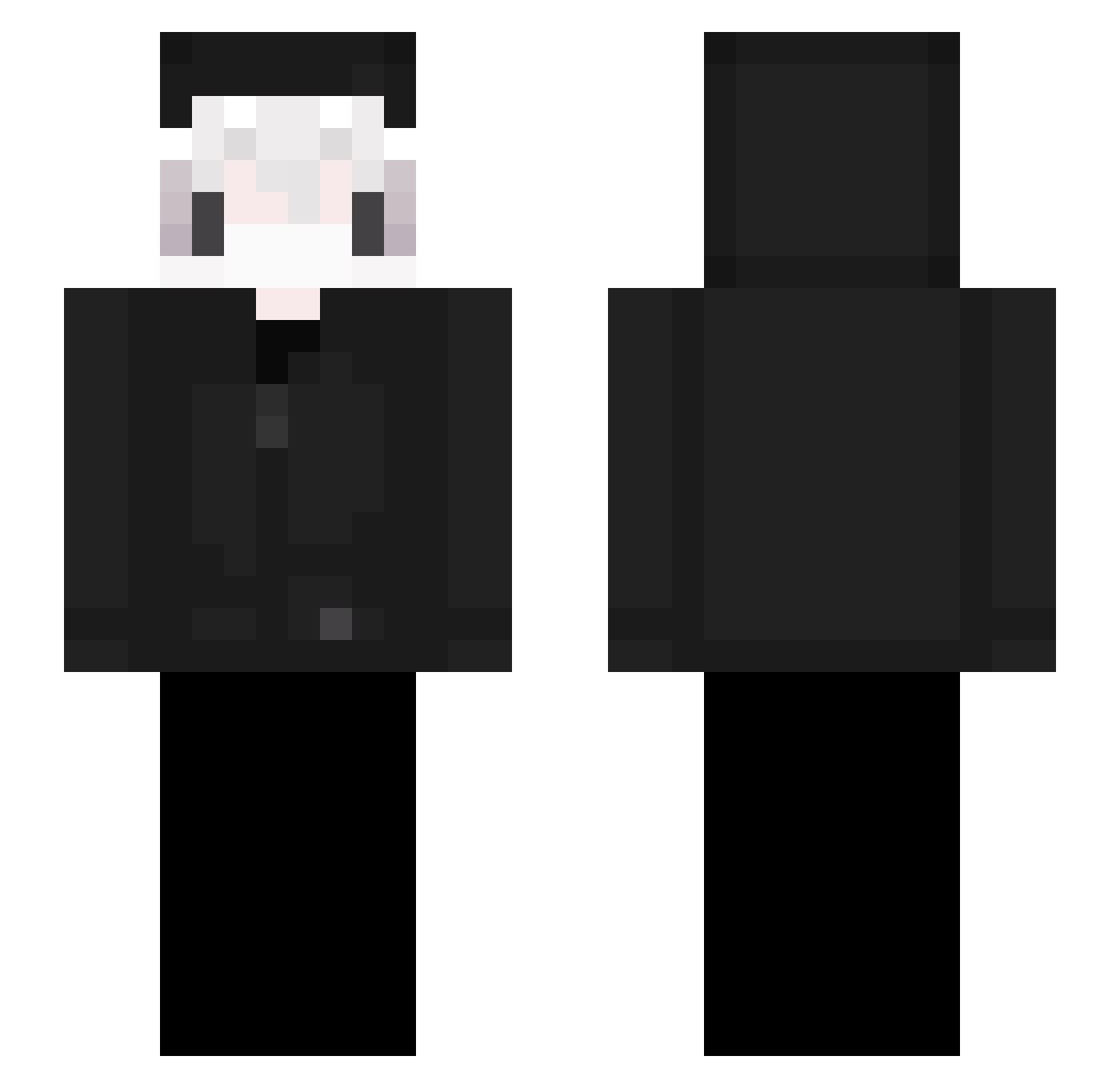 Unarranged Minecraft skin, front and back view