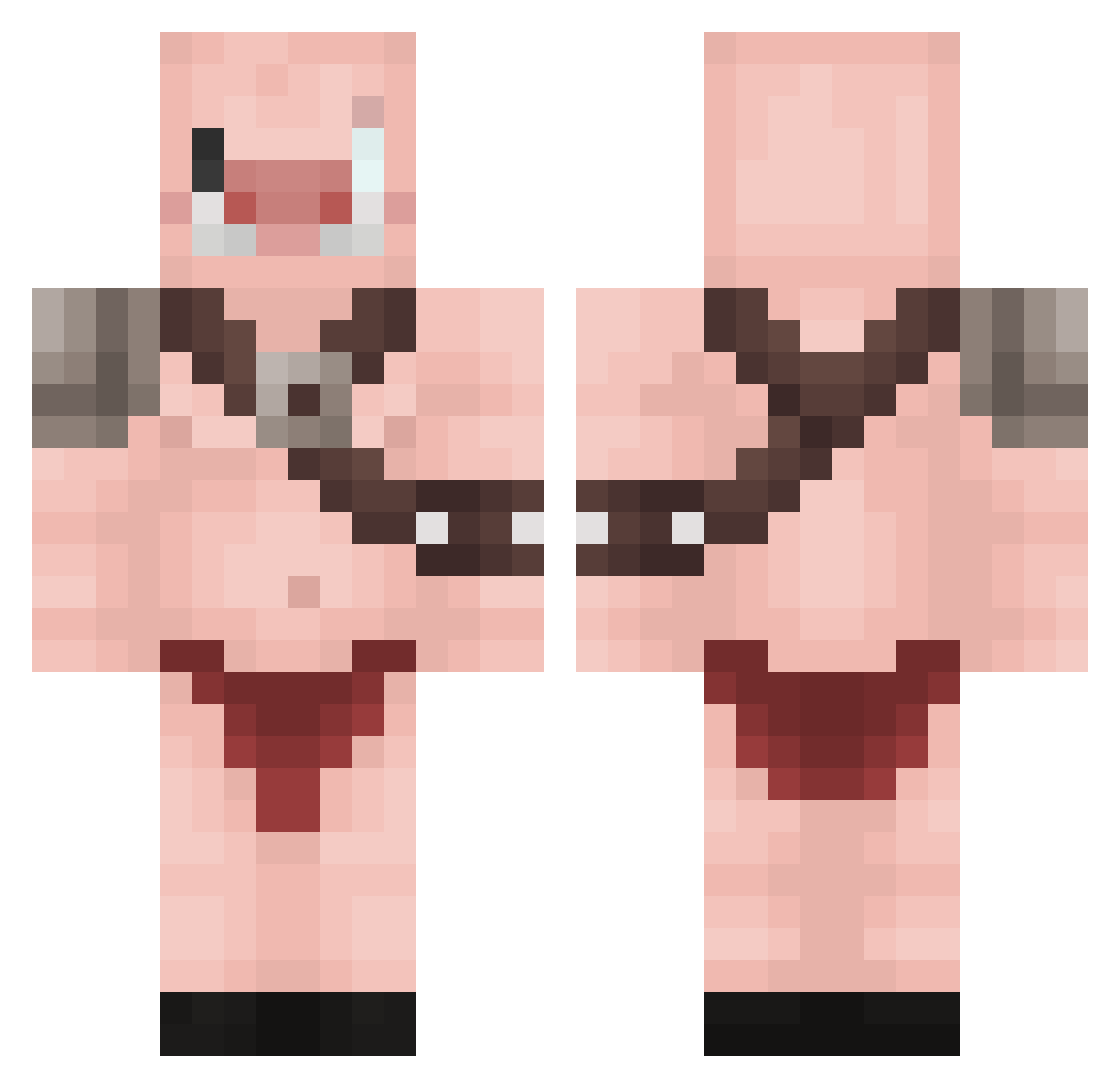 enderjoge Minecraft skin, front and back view