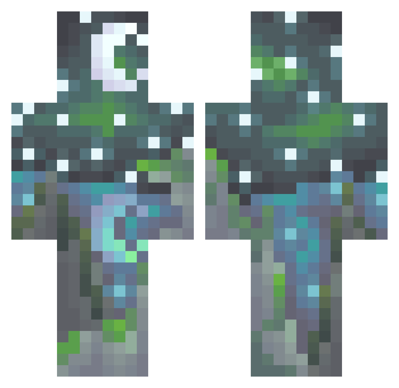 Enunciated Minecraft skin, front and back view