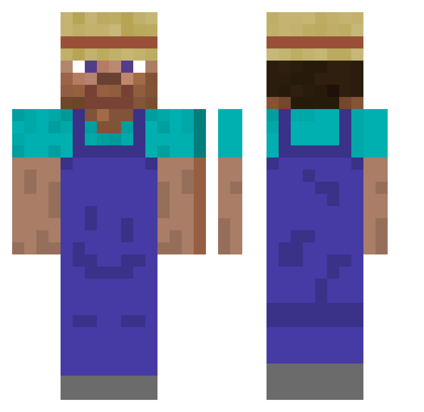 Cathisma Minecraft skin, front and back view