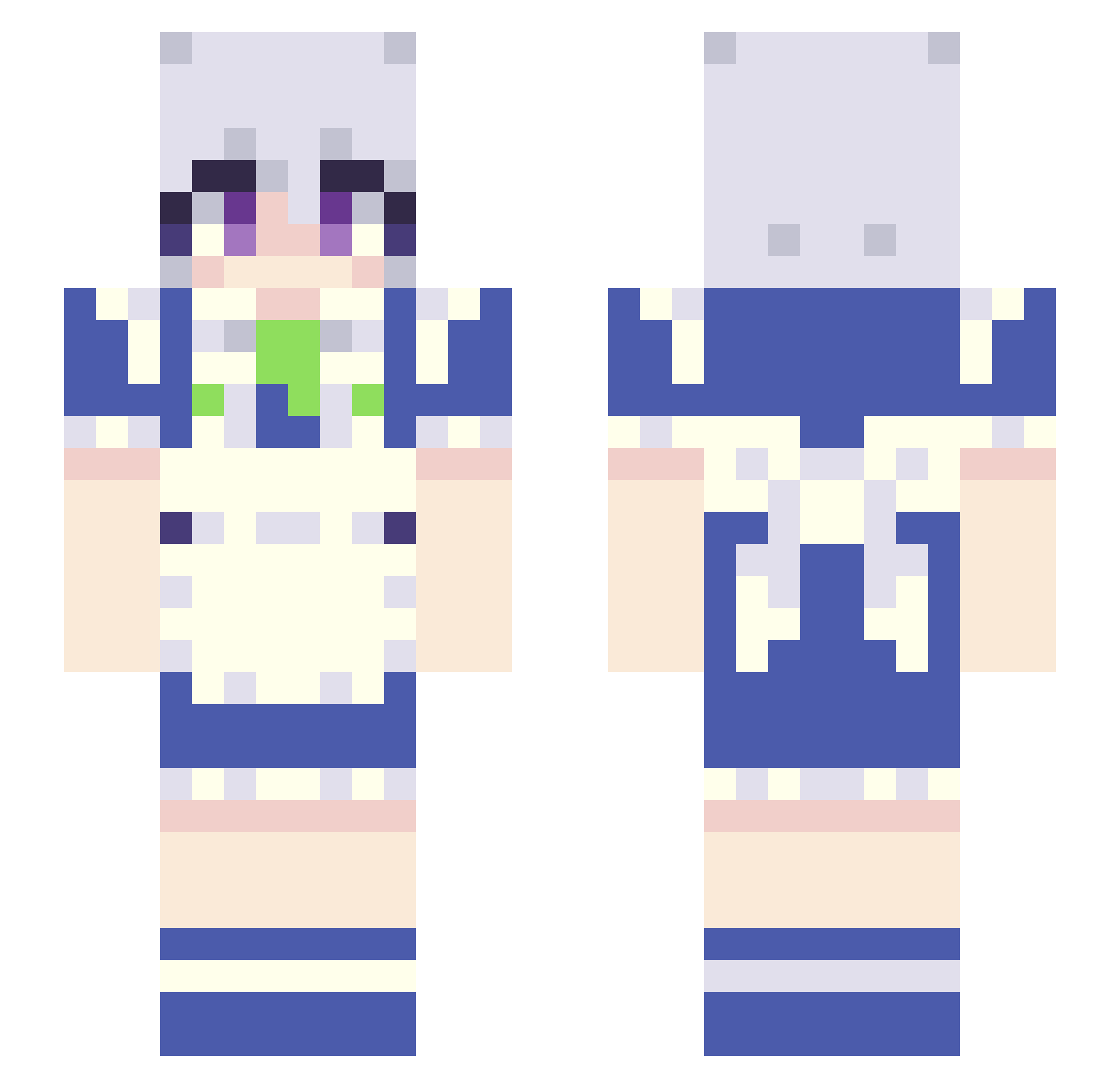 bugexploitin Minecraft skin, front and back view