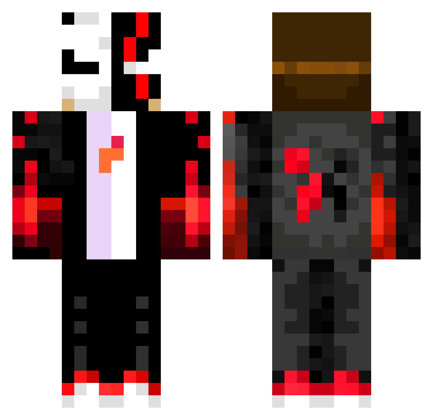 TheBlackWolf00 Minecraft skin, front and back view