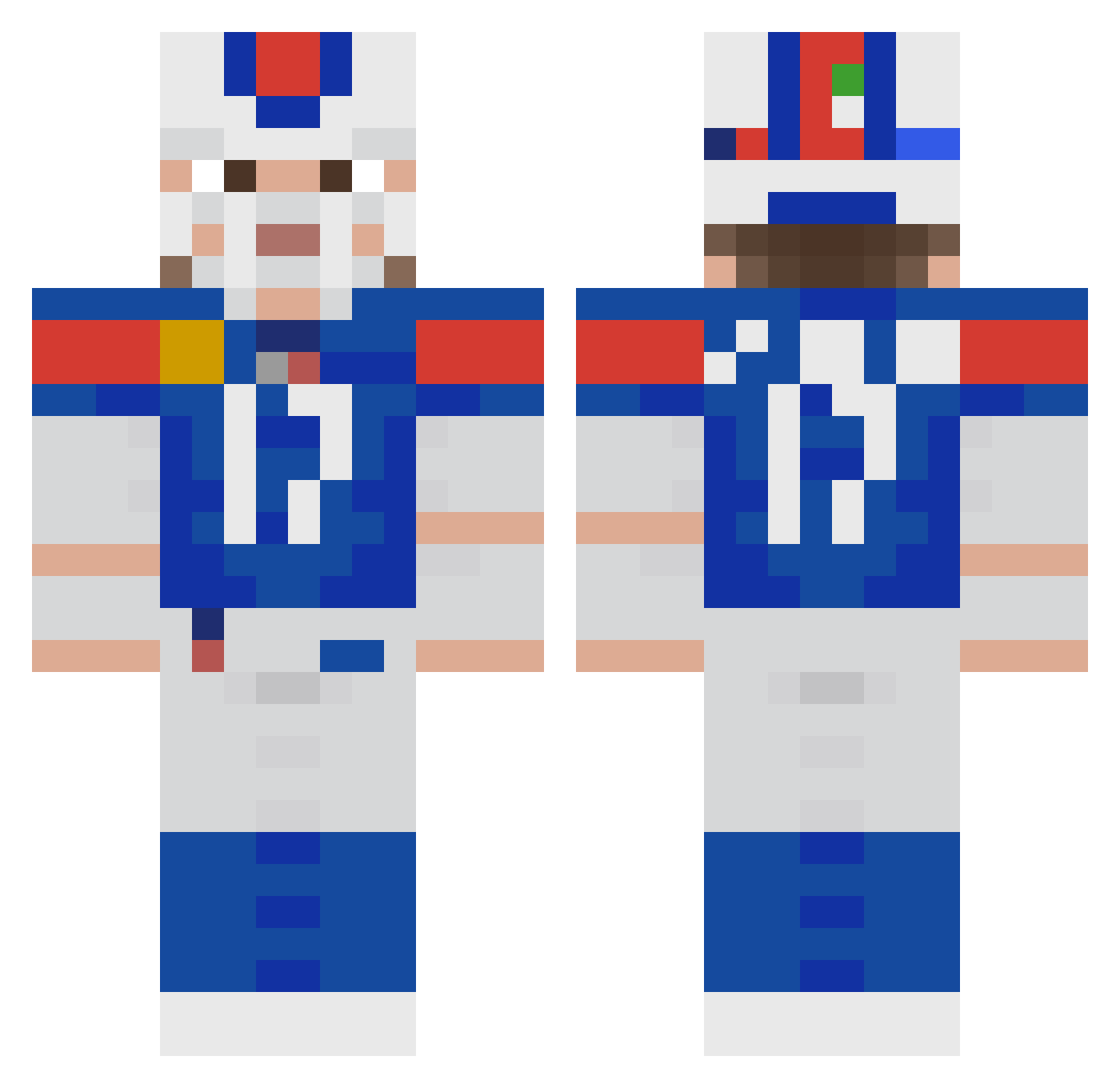 Outwill Minecraft skin, front and back view