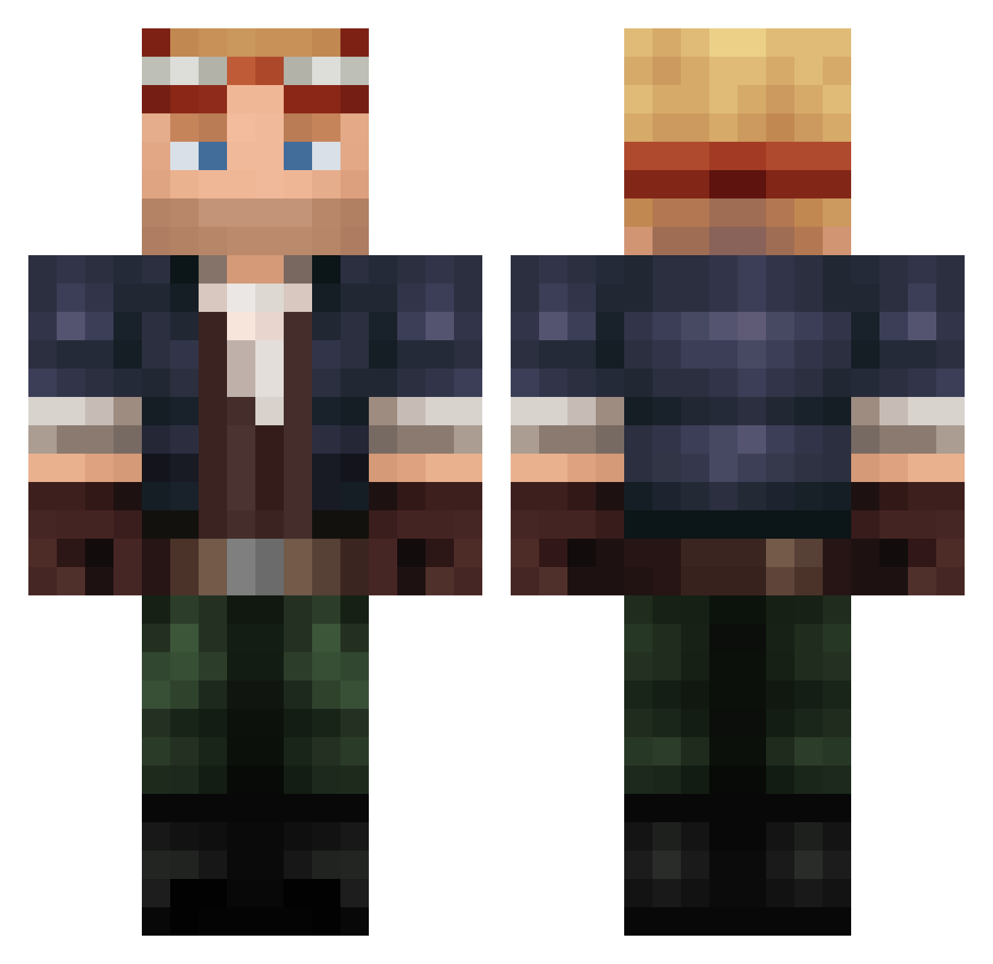Meeko87 Minecraft skin, front and back view
