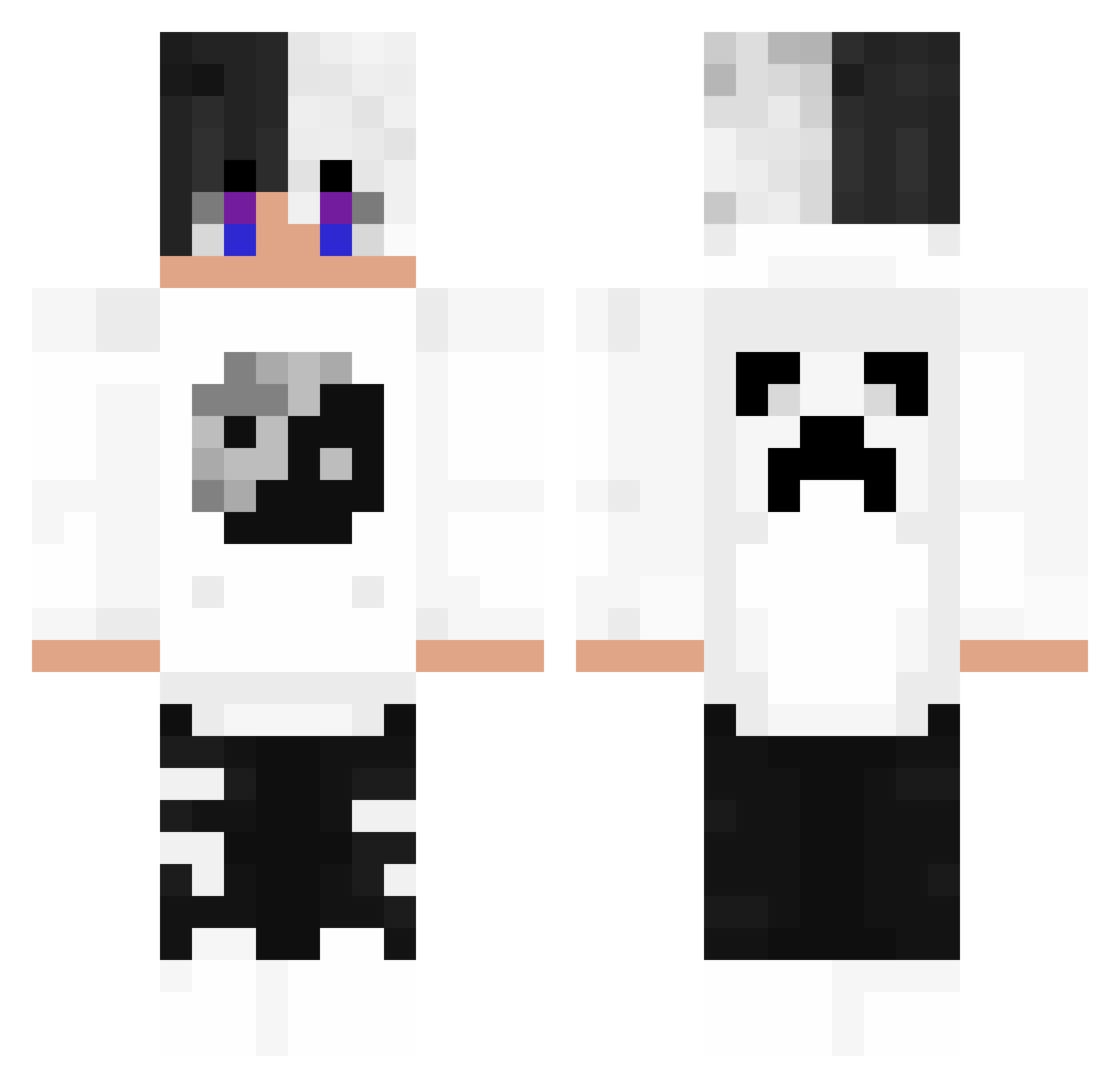 Diggdador Minecraft skin, front and back view